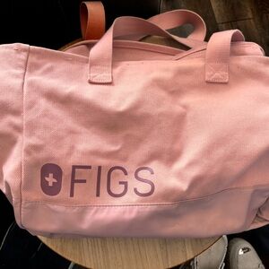 Figs Blush Pink Canvas Zip Tote Bag